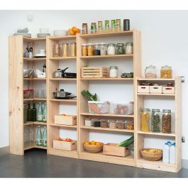 Astigarraga Estantería Gala de Madera de Pino Macizo con 4 Baldas Regulables, 49,6x25x120,7 cm, soporta 50 kg