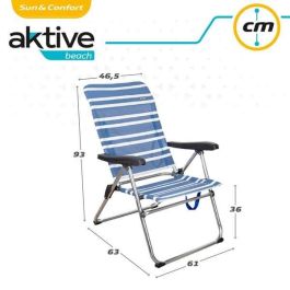 Silla playa plegable aluminio mykonos 5 posiciones 61x63x93 cm con asa. Silla playa plegable aluminio mykonos 5 posiciones 61x63x93 cm con asa.