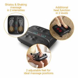 Medisana Masajeador Energizante de Pies y Piernas LM 100, Shiatsu + Vibración, 2 Intensidades, Calor, Negro