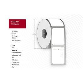 Capture Label 28x89 - Core 25. White. Premium. DT. Permanent. 130 labels per roll. 12 rolls per box. Black Mark and Sensor hole Precio: 55.50000049. SKU: B1JLGA8DDZ