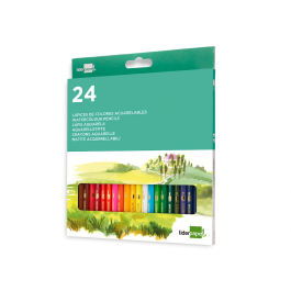 Liderpapel Lápices de Colores Acuarelables Caja 24 Unidades Colores Surtidos