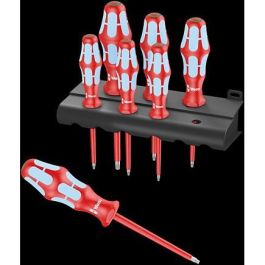 Wera 3167 i/7 TORX Juego de 7 Destornilladores Aislados de Acero Inoxidable Ergonómicos con Rack