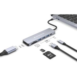 Conceptronic Docking USB-C 7in1 1xHDMI 4K 3xUSB-A 3.0 1xLECTOR SD/Micro SD 1xUSB-C Alimentacion 100W