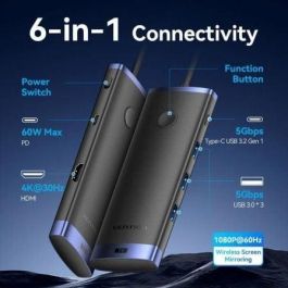 Vention TPVBB Adaptador/Transmisor de vídeo Inalámbrico USB Tipo-C 3.2 a HDMI 4K 60W