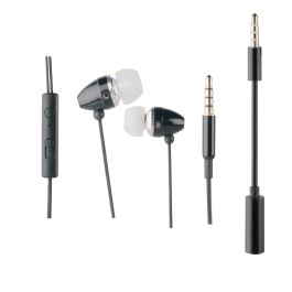 Muvit Auriculares Estéreo con Micrófono MUHPH0016, Almohadillas Intercambiables, Adaptador Jack 3.5mm, Compatibilidad Universal, Negro Precio: 15.98999996. SKU: B12SDXMPAW