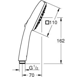 Grohe Vitalio Comfort 110 Rociador de Ducha 3 Chorros (Lluvia/Estimulante/Masaje) Fácil Selección Ahorro de Agua Cromado 26092001
