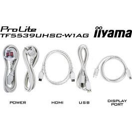 iiyama TF5539UHSC-W1AG Monitor Táctil 55" 4K Ultra HD LED IPS Blanco, HDMI+DP, Multitáctil 15 puntos