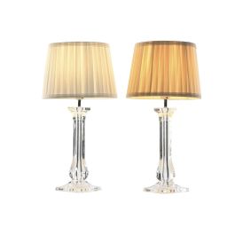 DKD Home Decor Lámpara de Sobremesa Tradicional Blanco Beige 25x25x50 cm E27 60W Metal Acrílico (2 Unidades)