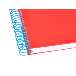 Antartik Cuaderno Espiral Micro A5 Tapa Forrada 120 Hojas 90g Liso Con Bandas 6 Taladros Rojo