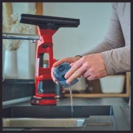 Einhell Limpiacristales a Batería BRILLIANTO, Inalámbrico 18V, Negro/Rojo - Para Ventanas y Superficies Lisas