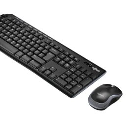 Logitech Mk270 Teclado y Mouse Inalámbrico con Nano Receptor, Resistente a Salpicaduras, Teclado Numérico y Pilas de Larga Duración