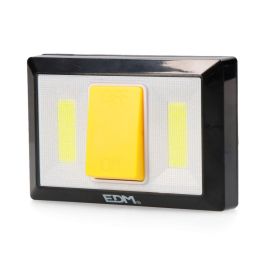 Edm Linterna 2 LEDs 200 Lumens con Base Imantada y Adhesiva, 4xAAA (Pilas Incluidas)