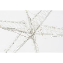 DKD Home Decor Decoración Luminosa de Navidad Moderna Estrella LED Blanco, Metal, 13x30x30 cm, 2 Unidades, para 3 Pilas AA