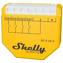 Shelly Relé Interruptor Inteligente Wave i4 DC Z-Wave Escenas Activador Inalámbrico 5-24V para Hogar y Oficina