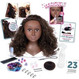 Smoby - Cabezal de peinado afro - Fácil de peinar - 23 accesorios realistas - Labios sensibles al calor - Trampilla de almacenamiento Precio: 56.6900004. SKU: B1GBWZ3K2Q