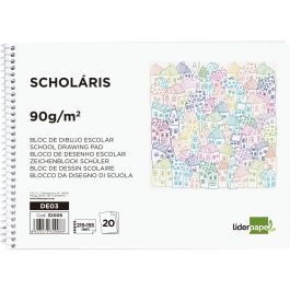 Bloc Dibujo Liderpapel Escolar Espiral 155x215 mm 20 Hojas 90 gr-M2 Sin Recuadro 5 unidades