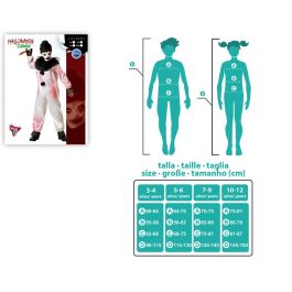 Disfraz Payaso Sangriento Blanco Con Cuello Para Niño Talla 3-4 Años