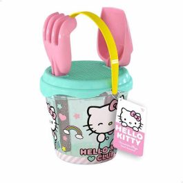 Cubo de playa hello kitty diametro 14 cm con pala, rastrillo y 3 moldes. Precio: 4.79000038. SKU: B1EJYSJTRV