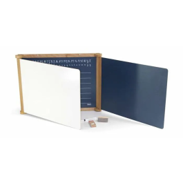 Jeujura Tríptico de Madera Roble Teñido 59 x 46 cms Pizarra y Pizarra Blanca