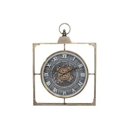 Reloj de Pared Home ESPRIT Negro Dorado Cristal Hierro 60 x 9 x 80 cm