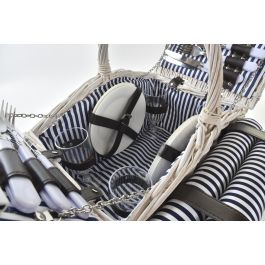 Cesta Picnic DKD Home Decor Blanco Azul 40 x 42 x 40 cm Set de 25 Cesta Picnic DKD Home Decor Blanco Azul 40 x 42 x 40 cm Set de 25