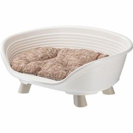 Ferplast Cesta TRONO 4 con Cojín Relax para Perros y Gatos - Blanco