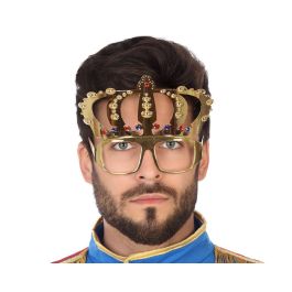 Gafas Corona Dorado con Pedrería Multicolor - Accesorio para Disfraces de Monarca o Medievales Precio: 1.88999943. SKU: S1130721
