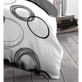 Conjunto de edredones de microfibra Audace - 1 cubierta nórdica 140x200 cm + 1 funda de almohada 63x63 cm - gris claro - pasión de lino para el hogar