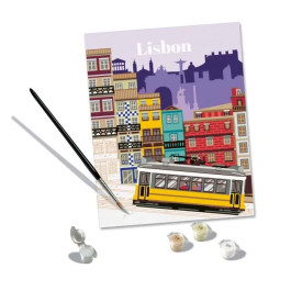 Ravensburger Pintura por numeros 24x30 cm Lisboa, Actividad relajante y creativa, 25522