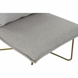 DKD Home Decor Sillón Urban Beige y Dorado, Fabricado en Poliéster y Metal, con Cojín, Medidas 78x75x66 cm, Altura Asiento 45 cm