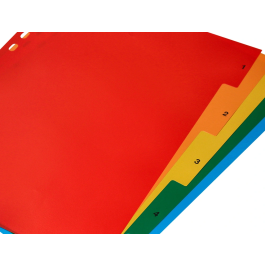 Q-connect Separadores Plástico Juego de 5 Separadores DIN A4 Multitaladro