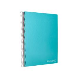 Cuaderno Espiral Liderpapel A4 Micro Jolly Tapa Forrada 140H 75 gr Cuadro 5 mm 5 Bandas4 Taladros Color Celeste