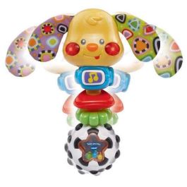 VTech Sonajero Perrito Toby con Luces, Música y Diferentes Texturas para Bebés 0-24 Meses, Juguete Educativo con Pilas Incluidas, 18x13.5x5 cm