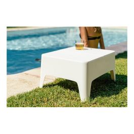 Sp Berner Mesa auxiliar Alaska blanco 58x48x30 cm para interior/exterior