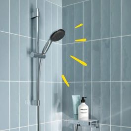 Grohe 26951001 Set de Ducha Vitalio Start 110 con Rociador de 2 Chorros, Barra 60 cm y Flexo, Ahorro de Agua, Cromo