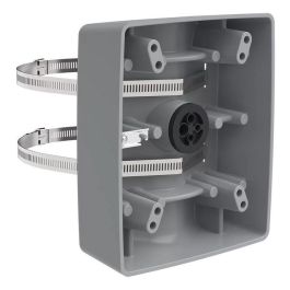 Axis T91B57 Soporte a Poste de Aluminio para Interiores/Exteriores, Diámetro 100-410mm, Correas de Acero Inoxidable, Gris Urban