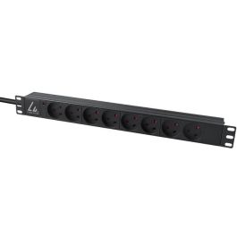 Lanview Regleta de Rack 19'' 1U con 8 Tomas Tipo K Danés, Cable 2m, 13A