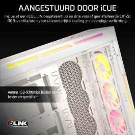 Corsair iCUE 5000T LX RGB Caja Semitorre ATX Gaming Cristal Templado Blanco con 3 Ventiladores RGB Preinstalados