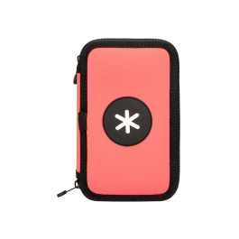 Antartik Plumier Escolar Doble Cremallera Coral 28 Piezas 200x125x45 mm