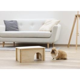 Kerbl KER1712486313839 Refugio para Roedores y Hámsteres - Caseta Beige para Mascotas Pequeñas con Techo Desmontable y Fácil Montaje