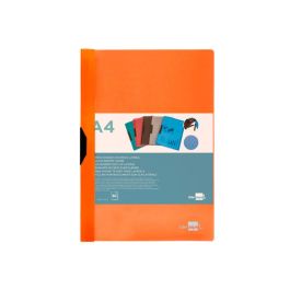 Carpeta Liderpapel Dossier Pinza Lateral Polipropileno Din A4 Naranja Fluor Opaco 30 Hojas Pinza Deslizante