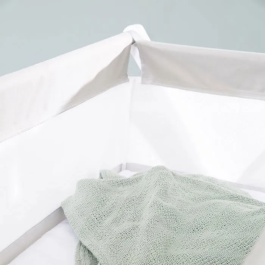 Roba Cuna Plegable de Colecho ROB4005317331041 Lona y Malla con Colchón y Ruedas con Freno 90 x 45 cm Gris / Blanco