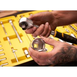 Stanley Fatmax Set de Enchufes y Vasos ¼'' + ½'' - Set 81 Piezas con Carraca 120 Dientes y Accesorios en Caja Resistente