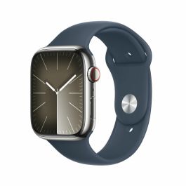 Apple Watch Series 9/ Gps/ Cellular/ 45 mm/ Caja de Acero Plata/ Correa deportiva Azul Tempestad S/M Precio: 381.58999956. SKU: B162QMNV8J