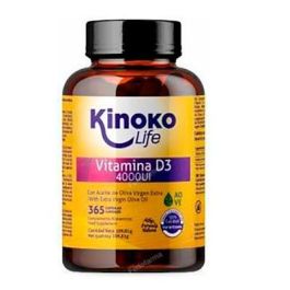 KINOKO LIFE Vitamina D 4000 UI 365 Cápsulas Blandas - Alta Biodisponibilidad, Aceite Oliva Virgen Extra, Sin Gluten, Lactosa, GMO Precio: 14.4999998. SKU: B18T6N4DDE