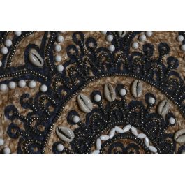 DKD Home Decor Bolso Mediterraneo 12 x 36 x 36 cm Natural Negro Yute