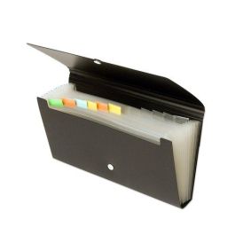 OFFICE BOX Clasificador Chequera 12 Divisiones con Separadores Transparentes, 120x260 mm, Lomo 30 mm, Negro Precio: 3.50000002. SKU: BIX42668