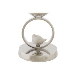 DKD Home Decor Jarrón Champan de Cristal y Aluminio Desmontable, 44 cm de Altura, 15x15 cm