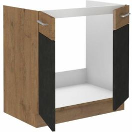 Mueble bajo fregadero ROCK - Melamina con decoración roble lancelot y gris matera - 1 puerta - L80 x H82 cm Precio: 165.5900004. SKU: B12FTKGRA5