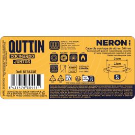 Inde Cacerola "New Neron" de Acero Inoxidable para Inducción 22 cm (5 L) (6 Unidades)